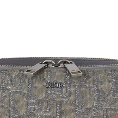 Dior Double Zip Pouch with Strap Oblique