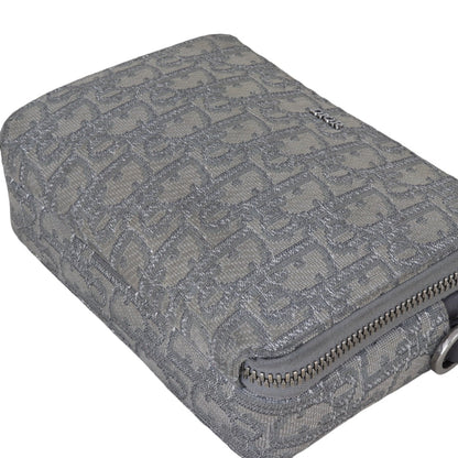 Dior Double Zip Pouch with Strap Oblique