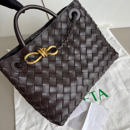 Bottega Veneta Small Andiamo Fondant Dark Chocolate Brown Intrecciato Handbag