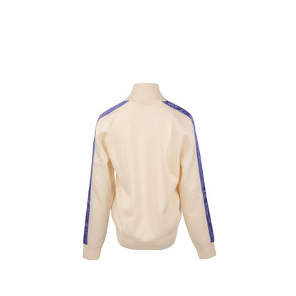Dior Size M High Collar Sweater Virgin Wool White/Purple