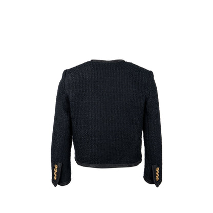 Celine Size 34 Chasseur Jacket Tweed Black
