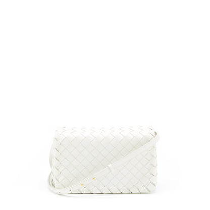 Bottega Veneta Crossbody Purse Intrecciato White