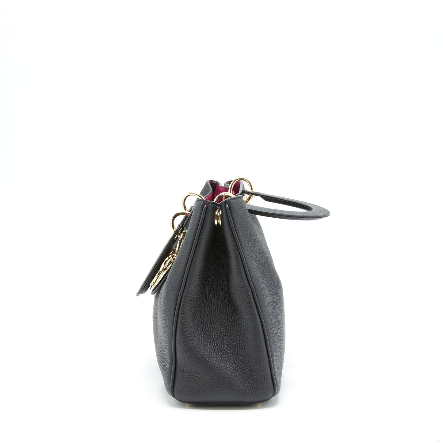 Dior Diorissimo Grained Leather Black/ Fushia