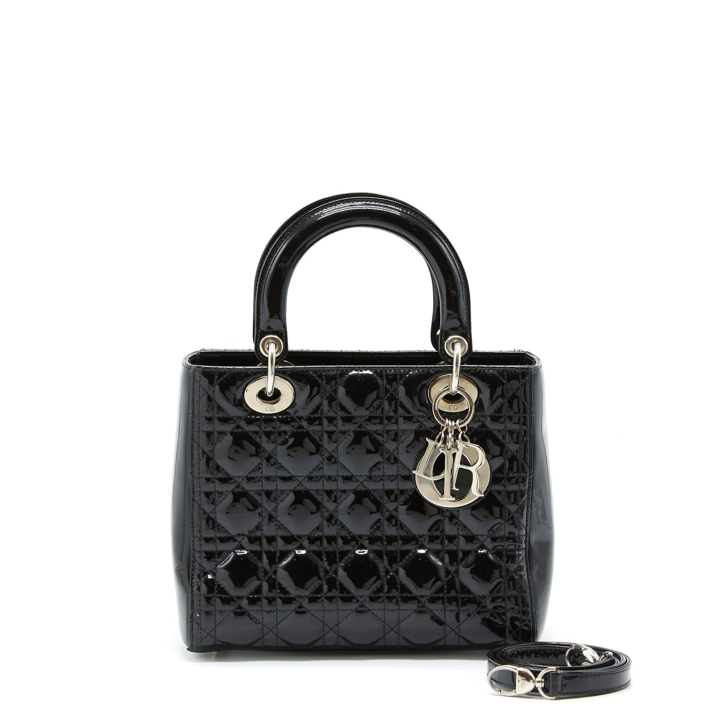 Dior Medium Lady Dior Patent Black