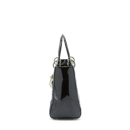 Dior Medium Lady Dior Patent Black
