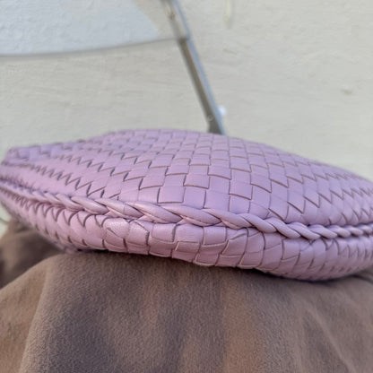 Bottega Veneta Veneta Hobo Medium Lilac Lavender Intrecciato Leather Bag 40cm