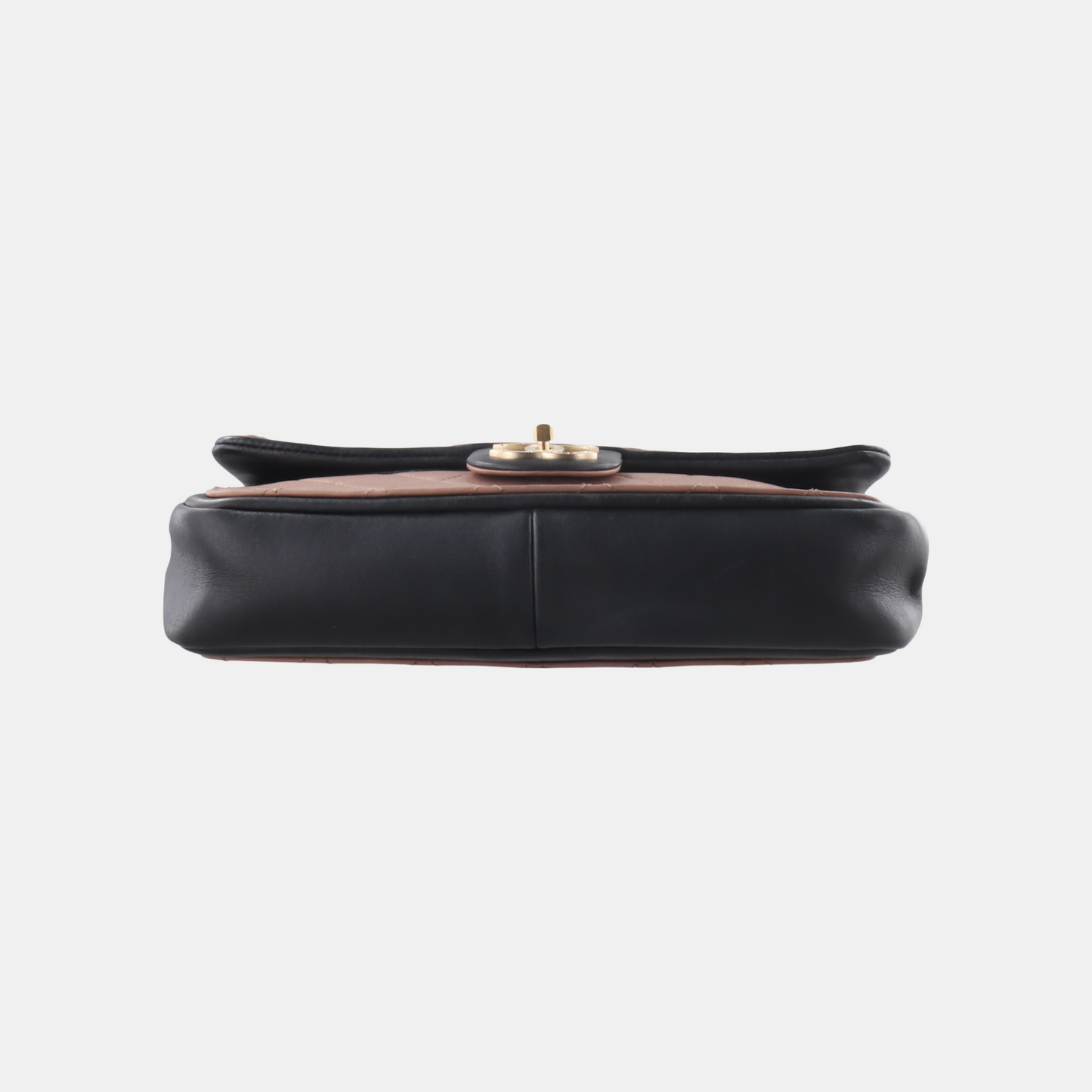 Chanel Classic Flap Bag Calfskin Leather 2014 Medium Nude Pink with Black Trim