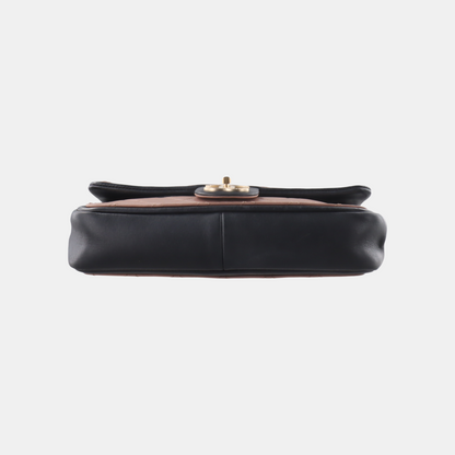 Chanel Classic Flap Bag Calfskin Leather 2014 Medium Nude Pink with Black Trim