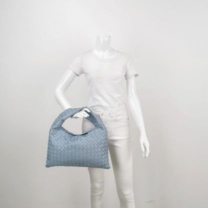 Bottega Veneta Hop Hobo Small Leather Misty Blue