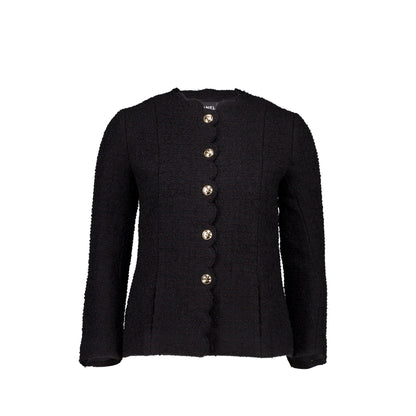Chanel 20k Size 34 Jacket Wool/Silk Black