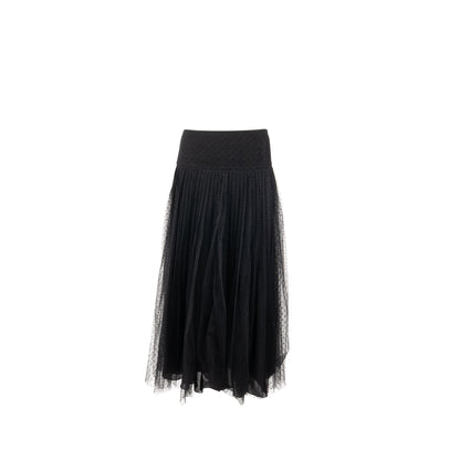 Dior Size 38 Pleated Skirt Polyamide Black