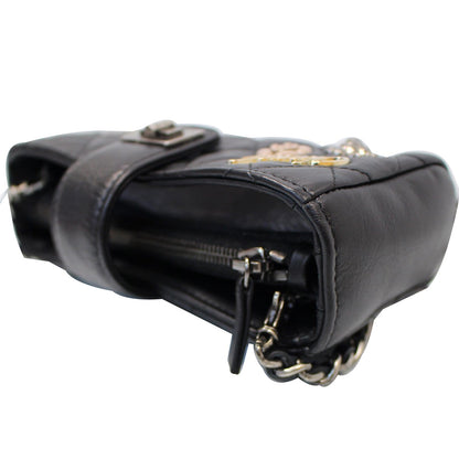 CHANEL Reissue Lucky Charm Quilted Leather Chain Crossbody Clutch Bag Black