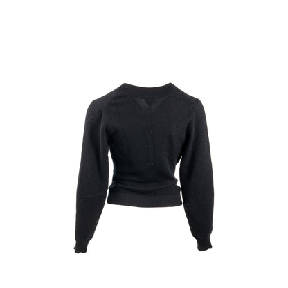Chanel Size 34 Crystal Button Cardigan Cashmere Black