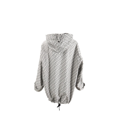 Dior Size Hooded Anorak Oblique Jacquard Technical Taffeta Grey