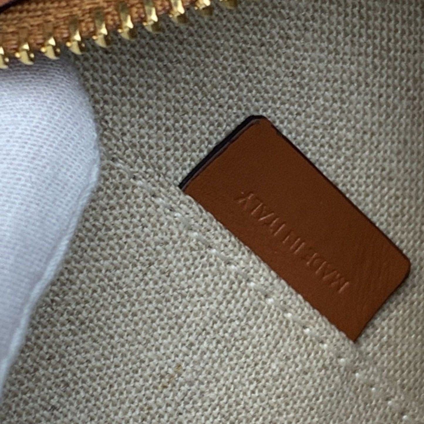 CELINE Triomphe Oval Calfskin Leather Shoulder Bag Tan