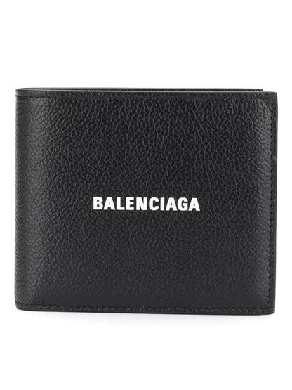 Luxury Balenciaga Trending 2025 Cash Square Folded Wallet Black