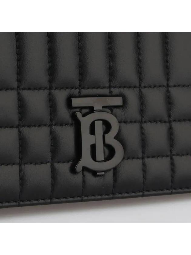 Luxury Burberry WoMen's Lola Detachable Strap Quilted Leather Long Wallet Black