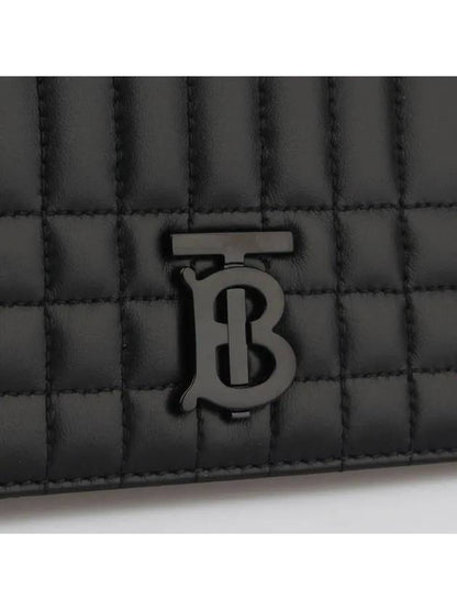 Luxury Burberry WoMen's Lola Detachable Strap Quilted Leather Long Wallet Black