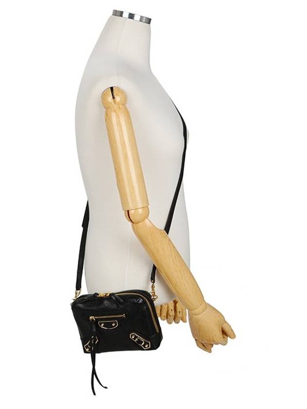 Luxury Balenciaga Trending 2025 Metal Reporter Mini Cross Bag Black