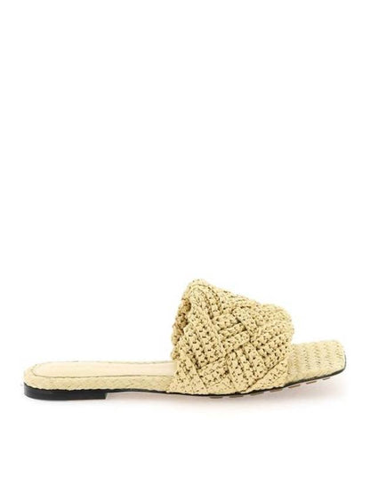 Luxury Bottega Veneta Lido Intrecciato Flat Slipper Beige