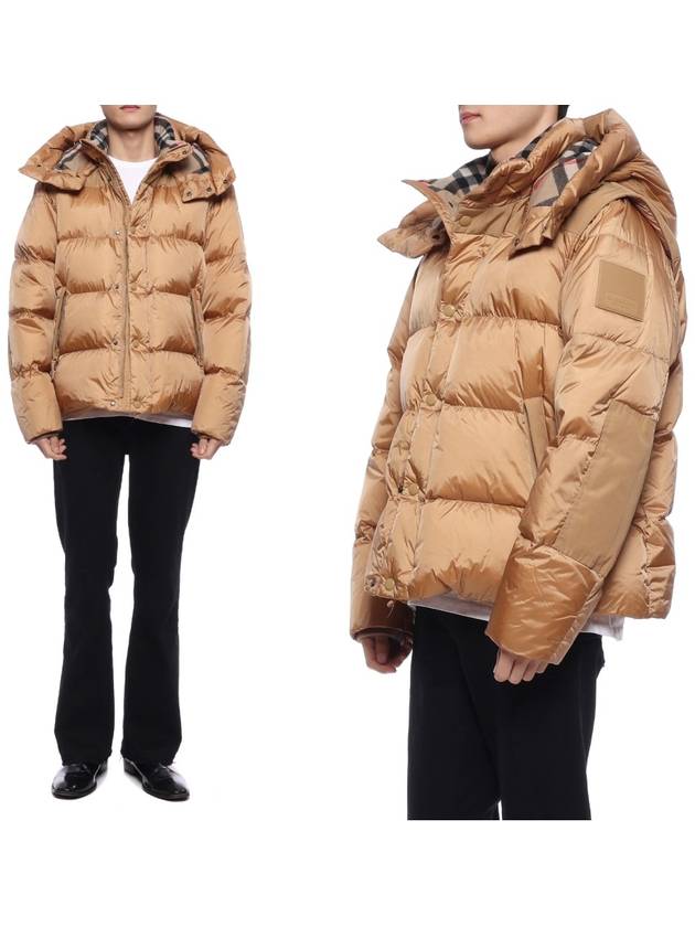Luxury Burberry Detachable Sleeve Hooded Padding Beige