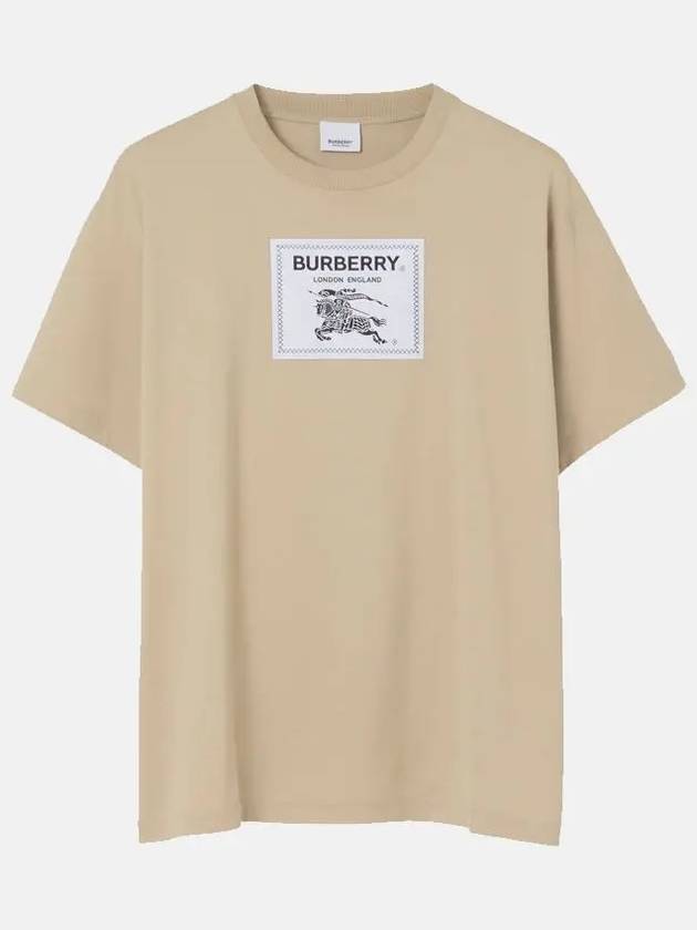 Luxury Burberry Men's Prosum Label Cotton Oversized Short Sleeve T-Shirt Soft Fawn