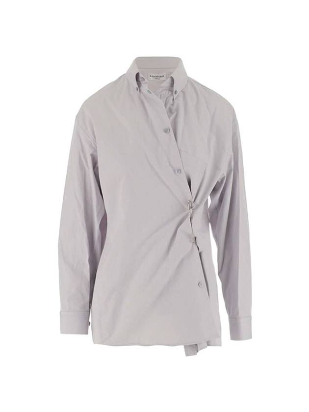 Luxury Balenciaga Trending 2025 Twist Button Cotton Shirt Grey