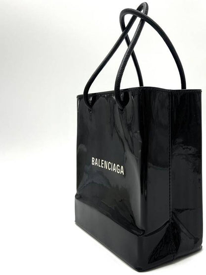 Luxury Balenciaga Trending 2025 Square patent tote bag XXS 572411