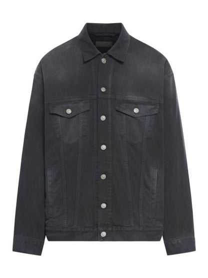 Luxury Balenciaga Trending 2025 Sunbleached Denim Jacket Black