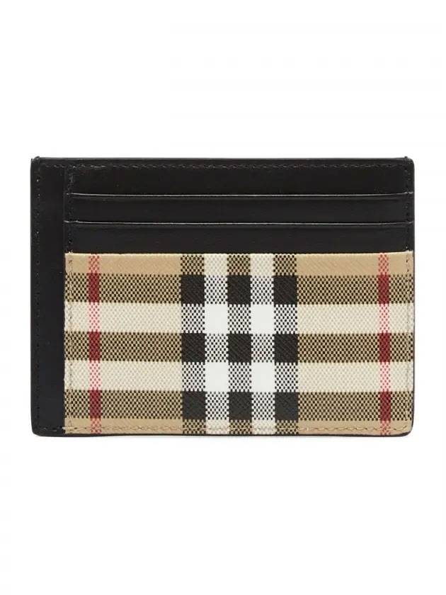 Luxury Burberry Vintage Check Money Clip Card Wallet Archive Beige