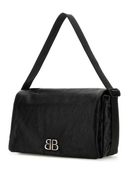Luxury Balenciaga Trending 2025 Monaco Flap Medium Shoulder Bag Black