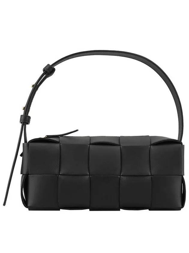 Luxury Bottega Veneta Brick Cassette Intrecciato Small Shoulder Bag Black