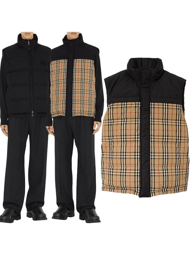 Luxury Burberry Check Panel Reversible Vest Beige
