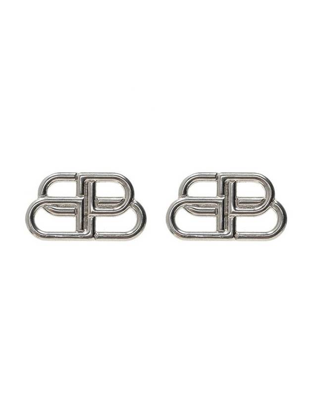Luxury Balenciaga Trending 2025 BB Logo Stud Earrings Silver