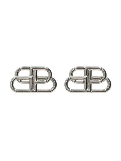 Luxury Balenciaga Trending 2025 BB Logo Stud Earrings Silver