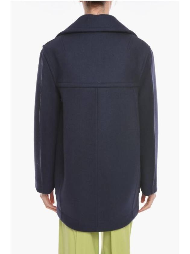 Luxury Bottega Veneta Wool Double Coat Navy