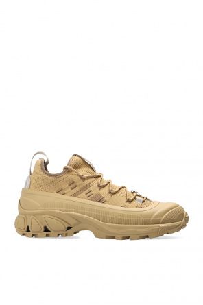 Luxury Burberry Khaki Knit Arthur Sneakers Luxury Burberry