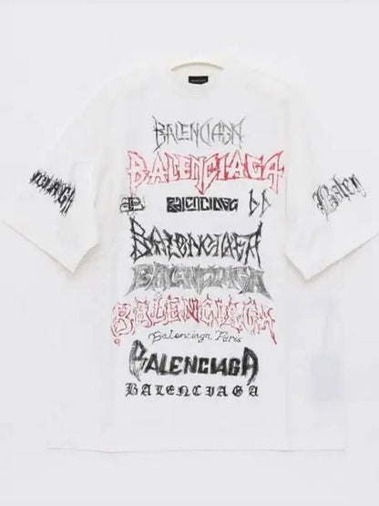 Luxury Balenciaga Trending 2025 Cotton Crew Neck Short Sleeve T-shirt White