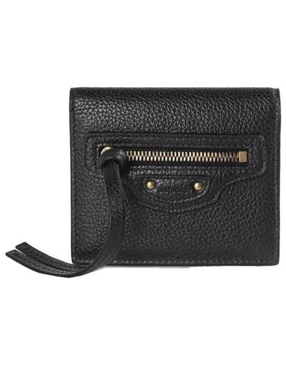 Luxury Balenciaga Trending 2025 Neo Classic Half Wallet Black