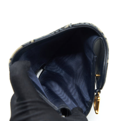 Dior Saddle Small Wallet Blue Oblique Canvas