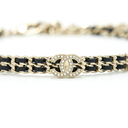 Chanel Chain mall CC Logo Choker Black With Light Gold Tone