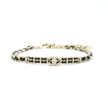 Chanel Chain mall CC Logo Choker Black With Light Gold Tone