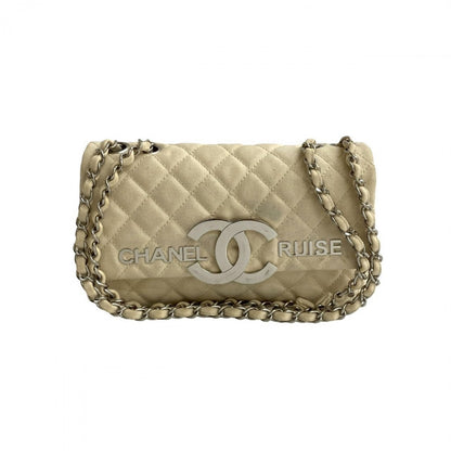 CHANEL Shoulder Bag canvas white Matrasse Cruise collection