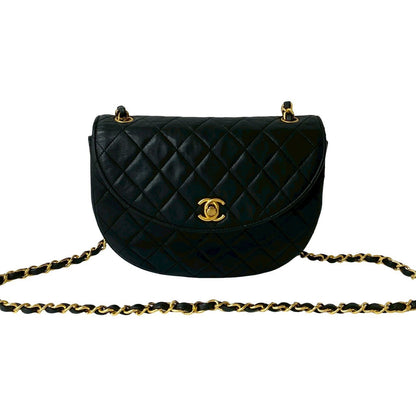 CHANEL Shoulder Bag lambskin black Matrasse