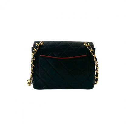 CHANEL Shoulder Bag lambskin black Matrasse