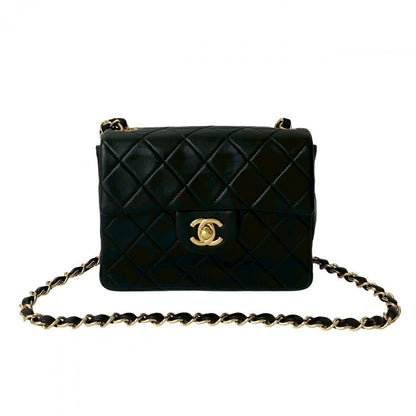 CHANEL Shoulder Bag lambskin black Matrasse