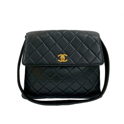 CHANEL Shoulder Bag lambskin black Matrasse