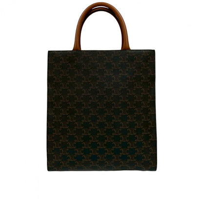 CELINE Shoulder Bag leather black Triomphe Bar Tikal Caba Small
