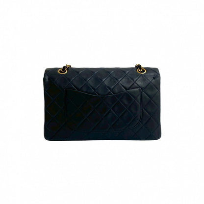 CHANEL Shoulder Bag lambskin Navy Matrasse
