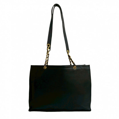 CHANEL Tote Bag Matt caviar skin black